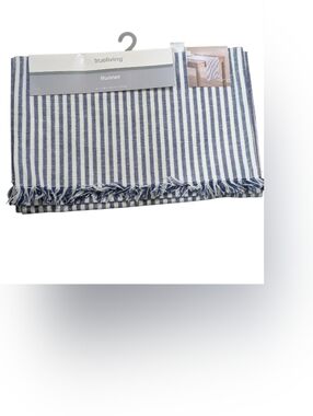 trueliving Blue & White Striped Table Runner